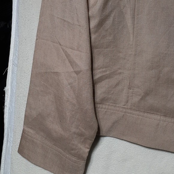 Linen jacket new Herman Geist bomber 10p 10 m beige tan summer classic career - Picture 5 of 7